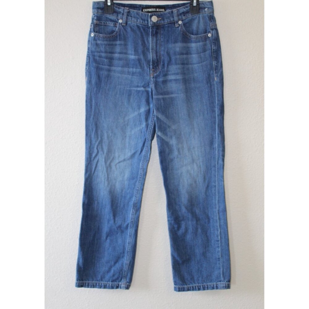 Express Womens Straight Crop High Rise Jeans 4